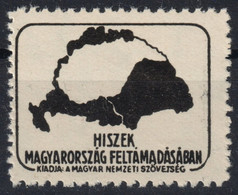 WW1 Trianon Map Revisionism Hungary LABEL CINDERELLA VIGNETTE Occupation Yugoslavia Romania Transylvania Croatia - Transylvanie