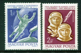 HUNGARY 1965 Voskhod 2 Space Flight MNH / **.  Michel 2120-21 - Unused Stamps