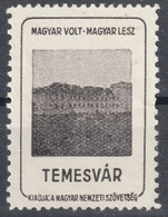 Temesvár Timișoara Main Square Occupation Revisionism WW1 Romania Hungary Serbia Transylvania LABEL CINDERELLA Vignette - Transsylvanië