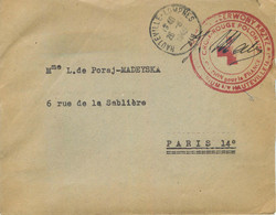FRANCHISE CROIX ROUGE POLONAISE HAUTEVILLE LOMPNES AIN SANATORIUM 1947 POUR PARIS MALADE MADEYSKI - Oorlog 1939-45