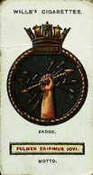 ► SHIP's BADGE - "Thunderer" Battleship   - Image Chromo WILL'S CIGARETTE Imperial Tobacco - Wills