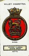 ► SHIP's BADGE - "Royal Sovereign" Battleship   - Image Chromo WILL'S CIGARETTE Imperial Tobacco - Wills