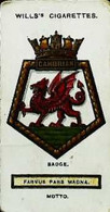 ► SHIP's BADGE - "Cambrian" Battleship   - Image Chromo WILL'S CIGARETTE Imperial Tobacco - Wills