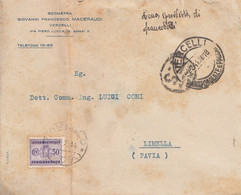 1104 - RSI - Busta Senza Testo Del 1944 Da Vercelli A Lomello Con Segnatasse Da Cent 50 "Zona Sprovvista Di Francobolli" - Postage Due