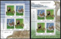 RUMANIA /ROMANIA / RUMÄNIEN  -EUROPA 2021 -ENDANGERED NATIONAL WILDLIFE"- TWO SOUVENIR SHEETS  - TIPE 1 + TIPE 2  MINT - 2021