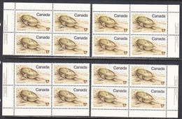 Canada 1979 Mint No Hinge, Corner Blocks, Sc# 813, SG - Nuevos