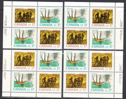 Canada 1979 Mint No Hinge, Corner Blocks, Sc# 817,818, SG - Nuevos