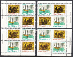 Canada 1979 Mint No Hinge, Corner Blocks, Sc# 817,818, SG - Unused Stamps