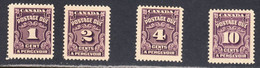 Canada 1935-65 Postage Due, Mint Mounted, Sc# ,SG D18,D19,D21,D24 - Segnatasse