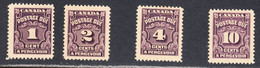 Canada 1935-65 Postage Due, Mint Mounted, Sc# ,SG D18,D19,D21,D24 - Portomarken