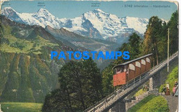 Delcampe - 164445 SWITZERLAND INTERLAKEN HARDER TRAIN VIEW PARTIAL POSTAL POSTCARD - Interlaken