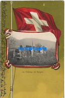 164495 SWITZERLAND GORGIER THE CASTLE & FLAG CIRCULATED TO URUGUAY POSTAL POSTCARD - Gorgier