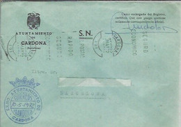 AYUNTAMIENTO  CARDONA 1972 - Franchise Postale