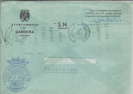 AYUNTAMIENTO  CARDONA 1972 - Franquicia Postal