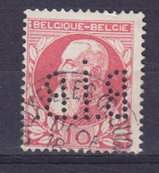 Belgium Perfin Perforé Lochung 'B.I.B.' 1905 Mi. 71, 10c. Leopold II. (2 Scans) - 1863-09