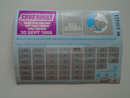 DT010 Ferry Ticket  SEAWAY   1986   Adult   Valid On Bus Train And Ferry Services -Merseyside Transport - Europe