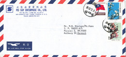 Taiwan Air Mail Cover Sent To Denmark 8-11-1983 - Brieven En Documenten