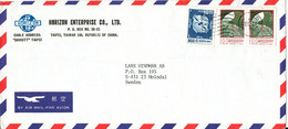 Taiwan Air Mail Cover Sent To Sweden 24-9-1980 - Luftpost