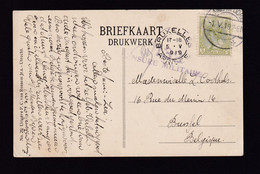 DDZ 779 - CENSURE Militaire Belge Post WWI 1918/19 - Carte-Vue Langegracht AMERSFOORT NL 1919 Vers BXL - Censeur 132 - Autres & Non Classés