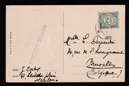 DDZ 787 - CENSURE Militaire Belge Post WWI 1918/19 - Carte Vue HAARLEM NL 1919 à BRUXELLES - Griffe Violette - Autres & Non Classés