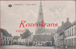 Torhout Thourout Grote Groote Markt Geanimeerd 1920 - Beschreven Tekstzijde 'Redelijk Arm Stadje' - Torhout