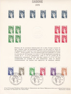 Document Philatélique Officiel édité Par L'administration Des Postes En 1979 Sabine - Documents Of Postal Services