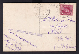 DDZ 798 - CENSURE Militaire Belge Post WWI - Carte TP Luxembourg GARNICH 1919 Vers ATTERT - Censure De ARLON - Autres & Non Classés