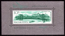 HUNGARY 1964 Elizabeth Bridge Block MNH / **.  Michel Block 45 - Unused Stamps