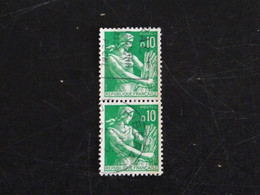 FRANCE YT 1231 OBLITERE PAIRE VERTICALE - MOISSONNEUSE - 1957-1959 Mäherin