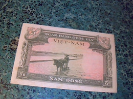 Billet De Banque Du Sud Viet Nam 5 Nam Dong  TBE Années 1955/1956 - Vietnam