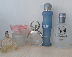 FLACONS EAU DE TOILETTE ORIGINAUX (VIDES) POUR COLLECTION LOT DE 5 DIFFÉRENTS - Flacons (vides)