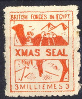 British Forces In Egypt 1940 Xmas Seal Rosso MNH - Unused Stamps