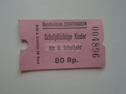 DT013 Kunsteisbahn Schaffhausen -Artificial Ice Rink Schulpflichtige Kinder Bis 8 Schuljahr  80 Rp.  1960-80's Skating - Europa