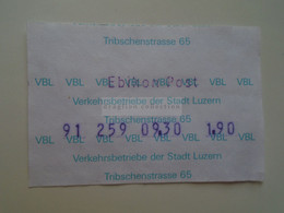 DT013   Schweiz  Switzerland  -LUZERN   Tribschenstrasse 65  -Ticket  - Bus? - Europe