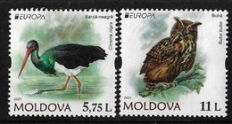 MOLDAVIA /MOLDOVA /MOLDAWIEN  -EUROPA 2021 -ENDANGERED NATIONAL WILDLIFE"- SERIE De 2 V. - N - 2021