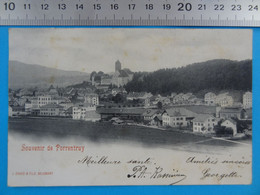 CPA De 1904 Souvenir De PORRENTRUY (Jura) Suisse Vue Générale Edition J. Enard & Fils, Delemont Pour Florensac (France) - Delémont