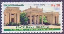 PAKISTAN 2021 - State Bank Museum - A Decade Of Serving Heritage, 1v. MNH - Pakistan