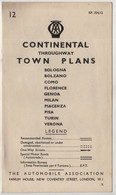 CONTINENTAL THROGHWAY TOWN PLANS ,THE AUTOMOBILE ASSOCIATION ,,MAPS ,BOLOGNA , VERONA - Europe