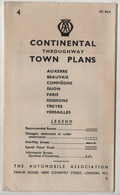 CONTINENTAL THROGHWAY TOWN PLANS ,THE AUTOMOBILE ASSOCIATION ,,MAPS ,AUXERRE ,VERSAILLES - Europe