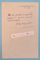 Victor MARGUERITTE écrivain Né à Blida - Billet Lettre Autographe 80 Rue De Moscou L.A.S - Décédé Monestier (Allier) - Scrittori