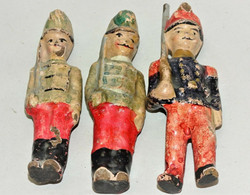 3 FIGURINES SOLDATS POILUS CARTON BOUILLI Début XXe JOUETS ANCIENS VIEUX JOUETS Jouets Anciens Militaria Poilu Piou Piou - Autres & Non Classés