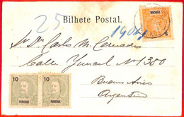 Aa3944 - PORTUGAL Funchal - POSTAL HISTORY -  POSTCARD To  ARGENTINA -  1904 - Portuguese Africa