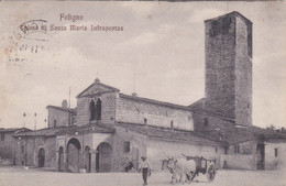 FOLIGNO -  CARTOLINA - CHIESA DI SANTA MARIA INFRAPORTAS - VIAGGIATA  - FRANCOBOLLO ASPORTATO - Foligno