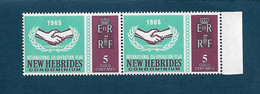 NOUVELLES HEBRIDES (New Hebrides) - VARIETE Se Tenant à Normal - 1965 - YT 225 ** LUXE (MNH) - Paille Dans E De ER - Nuevos