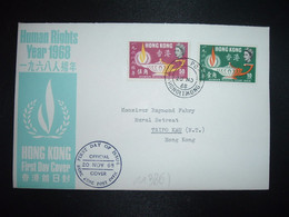 LETTRE TP HUMAN RIGHTS YEAR 1968 50c + 10c  OBL.20 NO 68 TAI PO - Covers & Documents