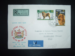 LR Par Avion Pour ESPAGNE TP ANNEE DU CHIEN S 1,30 + 10c + TP 30c OBL.28 JA 70 TAI PO - Storia Postale