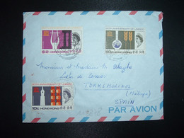 LETTRE Par Avion Pour ESPAGNE TP UNESCO S 2 + 50c + 10c OBL.11 JA 67 MONG KOK - Lettres & Documents