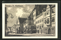 Künstler-AK Isny /Allgäu, Rathaus - Isny