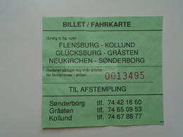 DT014  Billet /Fahrkarte  Glücksburg Kollund Flensburg  Ferry Ticket - Europa
