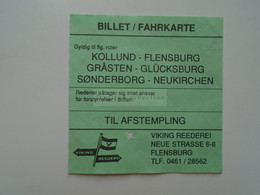 DT014  Billet /Fahrkarte  Glücksburg Kollund Flensburg  Ferry Ticket - Europe